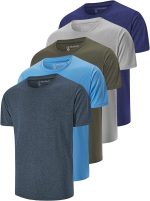 5 Pack Men's Dry Fit T Shirts, Athletic Running Gym Workout Short Sleeve Tee Shirts for Men - Image 4